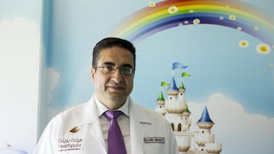 Dr Ahed Bisharat is a consultant paediatrician at Healthpoint hospital in Abu Dhabi. Christopher Pike / The National