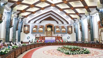 Sheikh Mohammed with various leaders at the summit. Wam