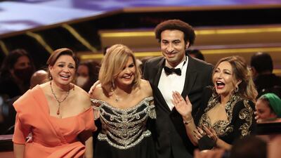 Egyptian stars Ilham Chahine, Youssra, Ali Rabi, and Laila Elwi.