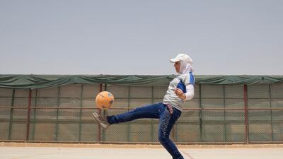 Sarah, 16, came to Za’atari five years ago. She says that when she first arrived, no one went to school and she missed several years of her education.