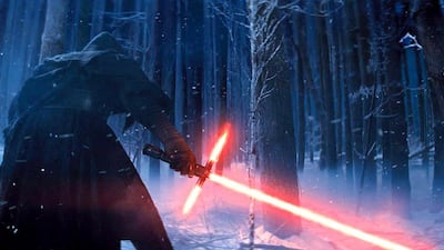 In this image released by Disney, a scene is shown from the upcoming film, Star Wars: The Force Awakens. AP