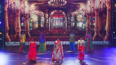 Models present creation by designer Masuma Namjoshi during the IIFA Rocks of the 20th International Indian Film Academy (IIFA) Awards at NSCI Dome in Mumbai on September 16, 2019. / AFP / Punit PARANJPE