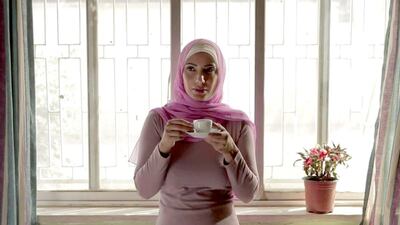 Tahani Salim in a scene from When Monaliza Smiled at Paris Sorbonne University Abu Dhabi on Al Reem Island. Courtesy Made in Amman Productions