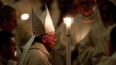 Pope Francis leading a Holy Mass in Saint Peter's Basilica at the Vatican. Remo Casilli / Reuters