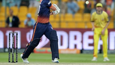 Chris Lynn hit seven sixes and nine fours against Team Abu Dhabi at the Zayed Cricket Stadium. Chris Whiteoak / The National