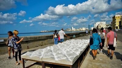 This year, 80 Cubans will exhibit their work, including a performance on Monday by Manuel Mendive, considered the Caribbean island’s top living artist. AFP