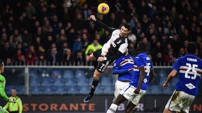 Cristiano Ronaldo scores his sensational header to give Juventus the win against Sampdoria. AFP