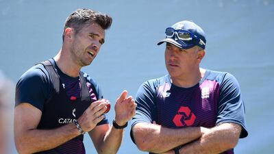 England coach Chris Silverwood, right, admitted he fears James Anderson could miss the rest of the series in South Africa. Getty