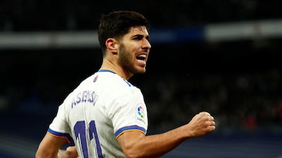 Real's Marco Asensio celebrates scoring their second goal. Reuters