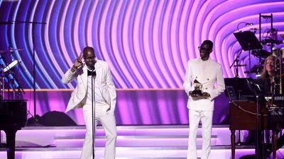 DJ Black Coffee and Esona Maphumulo accept the Best Dance/Electronic Album. AFP