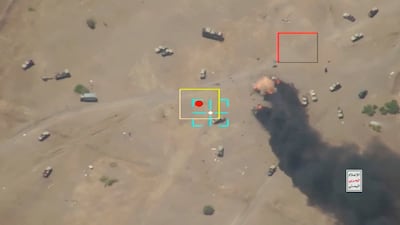 Yemen's Houthis released footage of strikes they claimed on vehicles and government troops on a road on the south coast, near Al Bahiya in Lahij governorate. Reuters