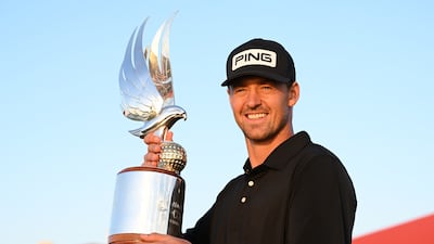 Victor Perez of France celebrates winning the 2023 Abu Dhabi HSBC Championship at Yas Links. Next season the tournament will form part of the tour's finale. Getty