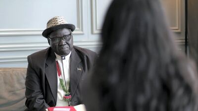 Onyoti Adigo Nyikwec, South Sudan's agriculture and food security minister, says country hopes to become a food exporter. Reem Mohammed/The National