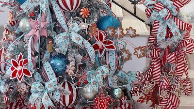 A candy cane and peppermint tree at Manning Waite's home. Photo: Janet Manning Waite