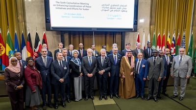 Representatives from 27 countries attend the sixth Consultative Meeting on Sudan, at the UN headquarters in Geneva. EPA