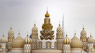 Dubai, United Arab Emirates - Reporter: N/A. Weather. Dark clouds gather over Global Village, Dubai. Tuesday, July 21st, 2020. Dubai. Chris Whiteoak / The National