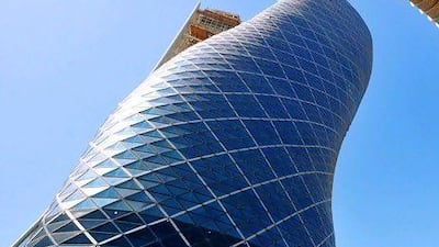 LOCATION 4: The Adnec stadium is next to the distinctive The Hyatt Capital Gate building, which is tilted at an angle of 18 degrees. Courtesy Adnec