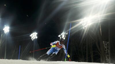 Austria’s Marcel Hirscher competes in the second run of the men’s alpine skiing slalom event at the 2014 Sochi Winter Olympics at the Rosa Khutor Alpine Center on February 22, 2014. Stefano Rellandini / Reuters
