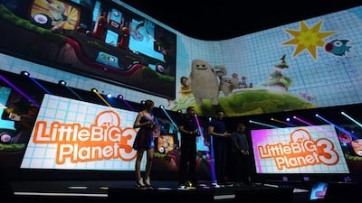 Gamers demonstrate new features and character for the game Little Big Planet 3 at the Sony PlayStation press conference. Michael Nelson / EPA
