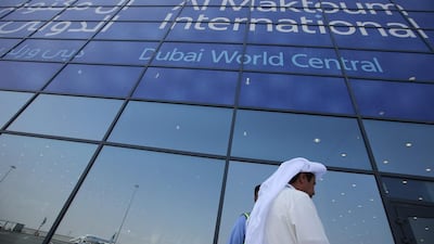 Dubai World Central serves 16 airlines that operate 190 flights weekly. EPA