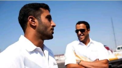 Ahmed Al Hameli, left, is expected to be back in the water for the final two races of the year, following the removal of a blood clot in his head. At right is his Team Abu Dhabi partner, Thani Al Qamzi.