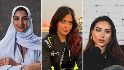 Nouf Omar, Jazie Suwaidi and Hamda Taryam are three Emirati women who are trailblazing in their own fields. Photo: Nouf Omar; Hamda Taryam / Instagram; Flaunte