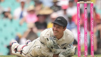 New Zealand wicketkeeper BJ Watling after a run-out chance. AFP