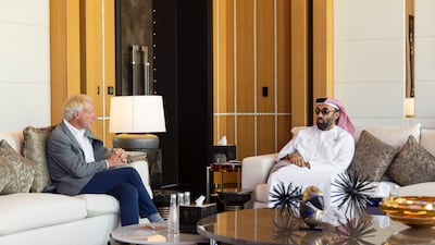 Sheikh Tahnoon bin Zayed, Deputy Ruler of Abu Dhabi and National Security Adviser, meets David Fialkow, co-founder of General Catalyst. Photo: Sheikh Tahnoon / X