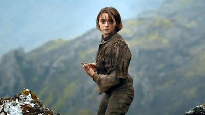 Maisie Williams as Arya Stark.
