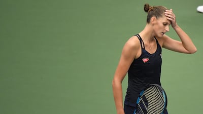 Top seed Karolina Pliskova on her way to defeat against Caroline Garcia of France at the US Open in New York. USA Today
