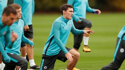 Chelsea's Andreas Christensen warms up. John Sibley / Reuters