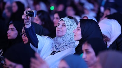 Delegates and attendees at the Global Women's Forum in Madinat Jumeirah in Dubai. Pawan Singh / The National