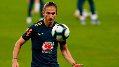 Brazil's Felipe Luis takes part in a training session for the national team at Beira-Rio Stadium in Porto Alegre, Brazil. AFP