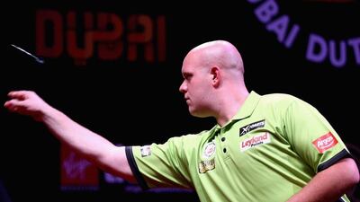 Michael van Gerwen in action during the final. Francois Nel / Getty
