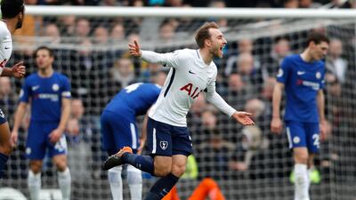 Right midfield: Christian Eriksen (Tottenham) – Scored a spectacular equaliser against Chelsea and played a part in the third goal. The classiest player on the pitch. Frank Augstein / AP Photo