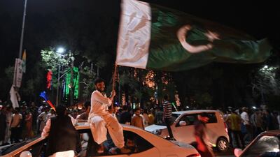 Pakistanis take to the streets in Islamabad. AFP