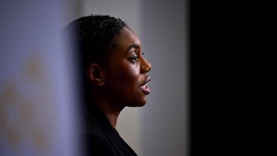 Kemi Badenoch, leader of the Conservative Party, during a media interview at the Conservative Party conference in Manchester on Tuesday. Bloomberg