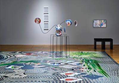 For the 'Alluvium' (2021–22) series, the trio danced for Bangladeshi welder Mohammed Rahis Mollah, who translated their poses into sculpture. They then balanced their hand-painted ceramic plates on the work. Photo: John Varghese