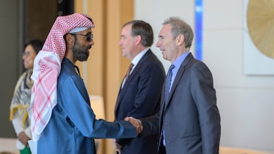 Sheikh Tahnoon with Amazon chief executive Andy Jassy. They discussed future trends in AI and partnership opportunities.