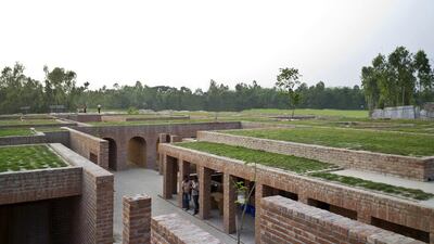 Friendship Centre: A rural training and community centre established by a Bangladeshi NGO, the Friendship Centre in Gaibandha takes its inspiration from ancient Buddhist temples while using traditional cooling, shading and ventilation techniques to create building that is contemporary, sustainable and highly energy efficient. Constructed and finished primarily of just one material, local handmade brick, the centre was designed and built by the Dhaka-based architect Kashef Mahboob Chowdhury. Courtesy Aga Khan Award for Architecture