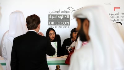 Delegates attend Abu Dhabi's first Diplocon. Pawan Singh / The National