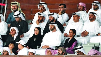 Sheikh Mohamed bin Zayed at the UAE game. Courtesy: UAEFA