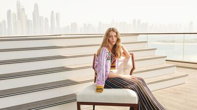 Dress, Dh4,925, M Missoni. Jacket, Dh13,650, Gucci. Shoes, Dh3,590, Christian Louboutin. Photography: Adam Balcerek at MMG; Fashion director: Sarah Maisey; Stylist: Hafsa Lodi
