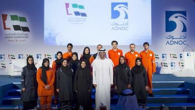 Adnoc on Sunday launched initiatives to enhance women's participation in the oil and gas sector. Courtesy Wam