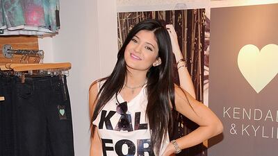 Kylie Jenner, wearing Kendall and Kylie, attends the collection preview for the label on August 6, 2013 in New York City. AFP