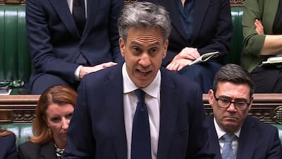 Mr Miliband announced the measures in parliament on Tuesday. AFP