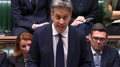 Ed Miliband, Britain's Foreign Secretary, announced the measures in parliament on Tuesday. AFP