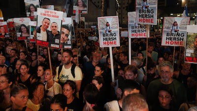 Israeli protesters call for a hostage release and demonstrate against the government in Tel Aviv, on June 8. Bloomberg