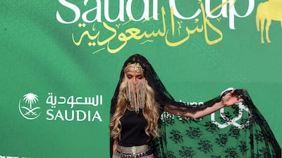 A spectator at the Saudi Cup 2022. Reuters