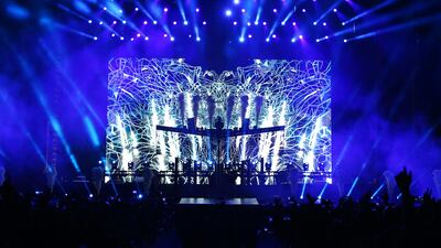 Calvin Harris performs during the 2017 Formula 1 Singapore Grand Prix